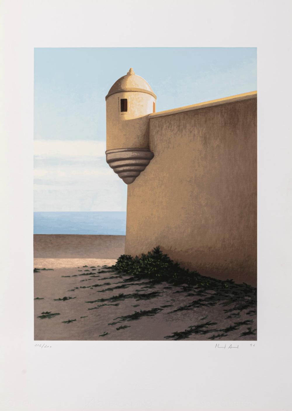 Manuel Amado comparable auction result: manuel amado 1938 2019 a fortaleza serigrafia sobre papel edi o marconi n 112 200 assinado e datado de 1996 dim aprox mancha 48 x 36 cm