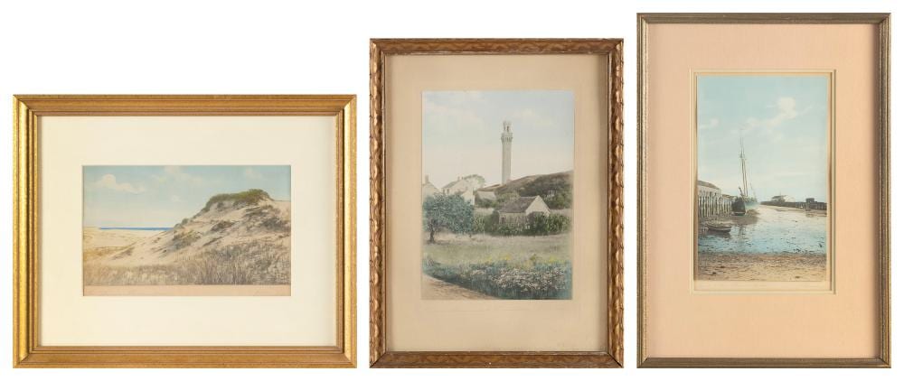 Robert Winslow comparable auction result: robert winslow america early 20th century three provincetown views hand colored photographs approx 9 75 x 7 framed 15 x 12