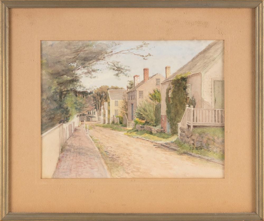 jane brewster reid new york illinois 1862 1966 nantucket street watercolor on paper 8 5 x 11 sight framed 13 75 x 16 · Eldred's · 2024-03-07 Jane Brewster Reid comparable auction result: jane brewster reid new york illinois 1862 1966 nantucket street watercolor on paper 8 5 x 11 sight framed 13 75 x 16