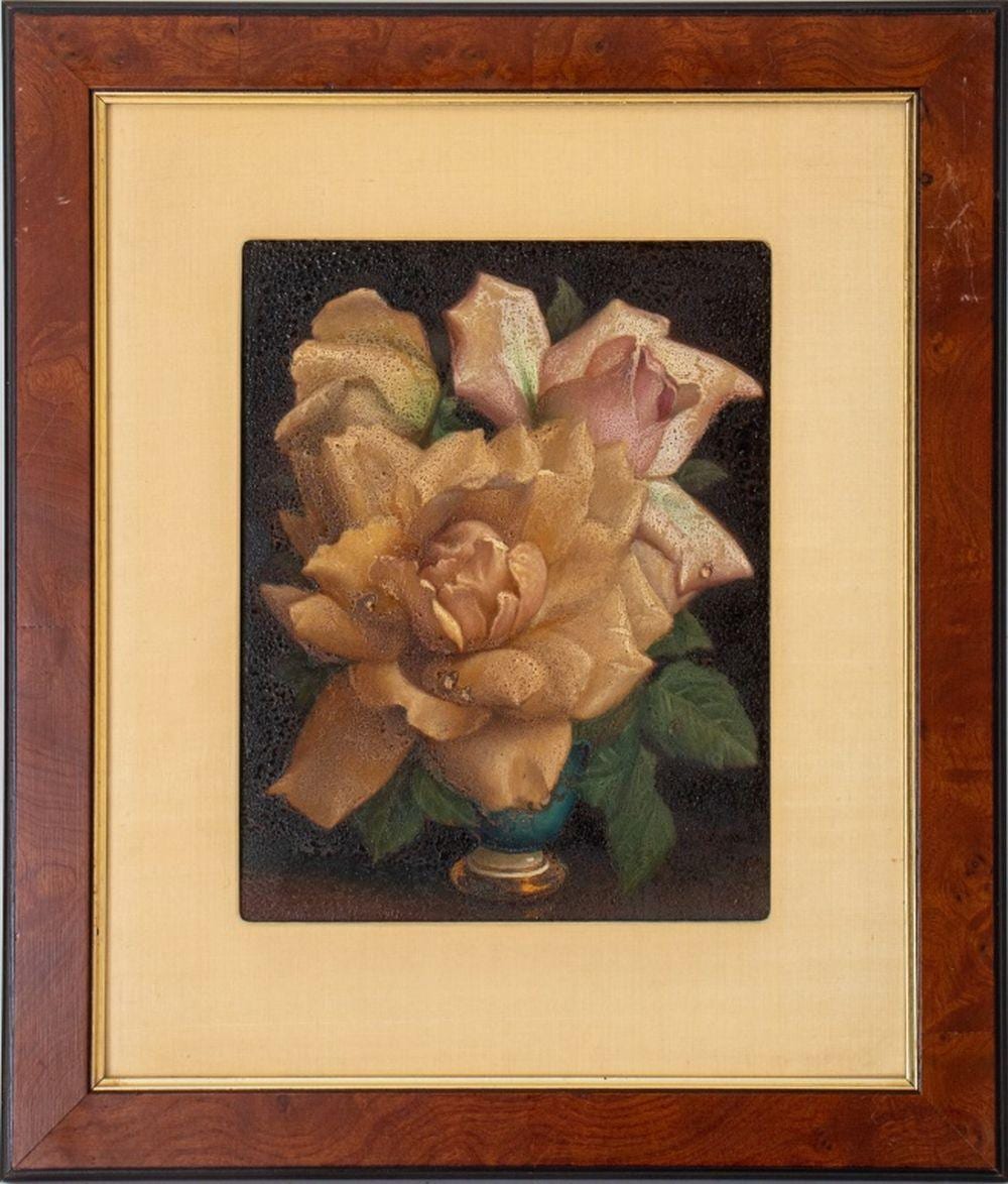 Irene Klestova comparable auction result: irene klestova yellow rose oil on panel