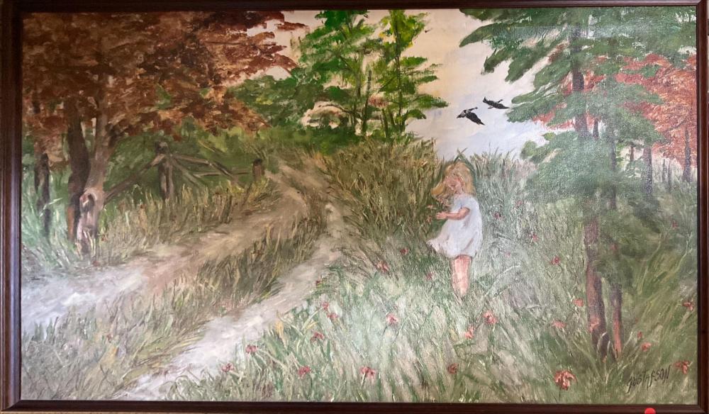 Scott Gustafson comparable auction result: scott gustafson painting of little girl