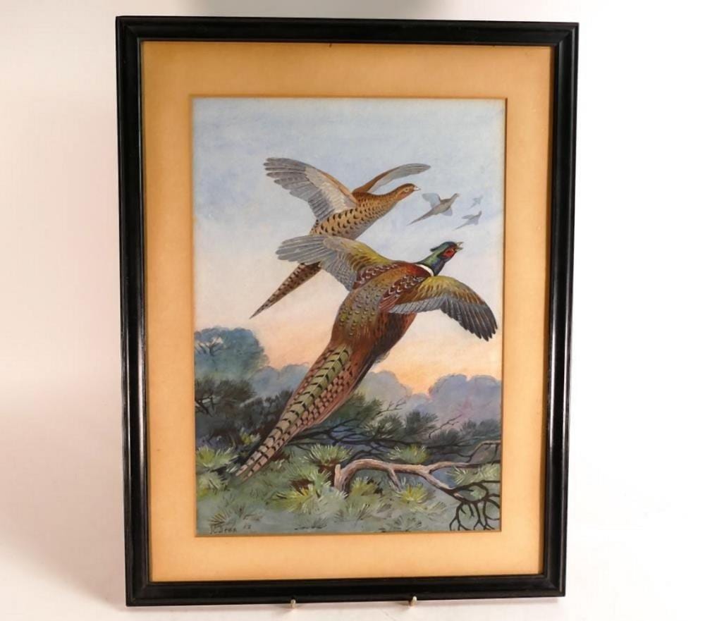 James Edwin Dean comparable auction result: james edwin dean 1863 1935 pheasants in flight