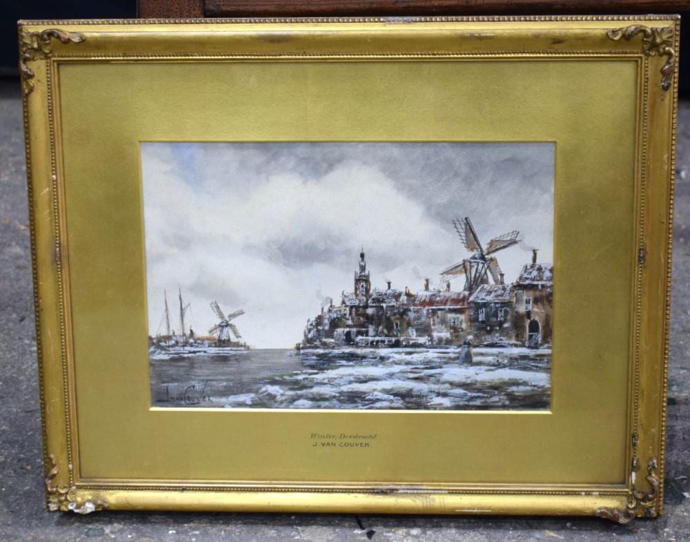 Jan van Couver comparable auction result: jan van couver dutch 1864 1910 watercolour on paper winter dordrecht 18 x 26 cm