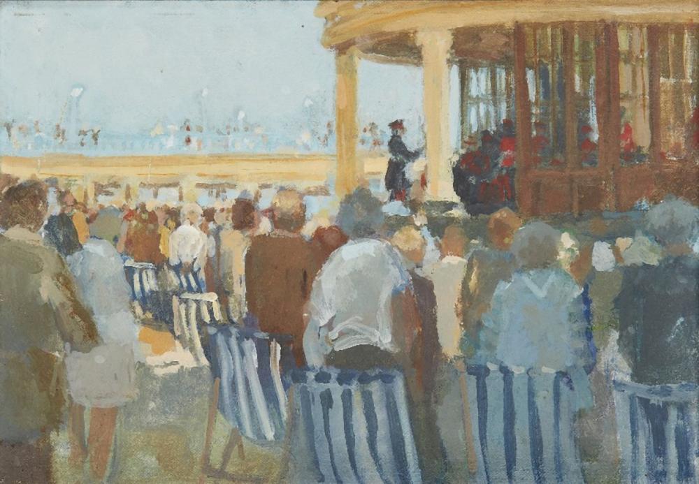 Mary Jackson comparable auction result: mary jackson british b 1936 bandstand oil on canvas on board 16