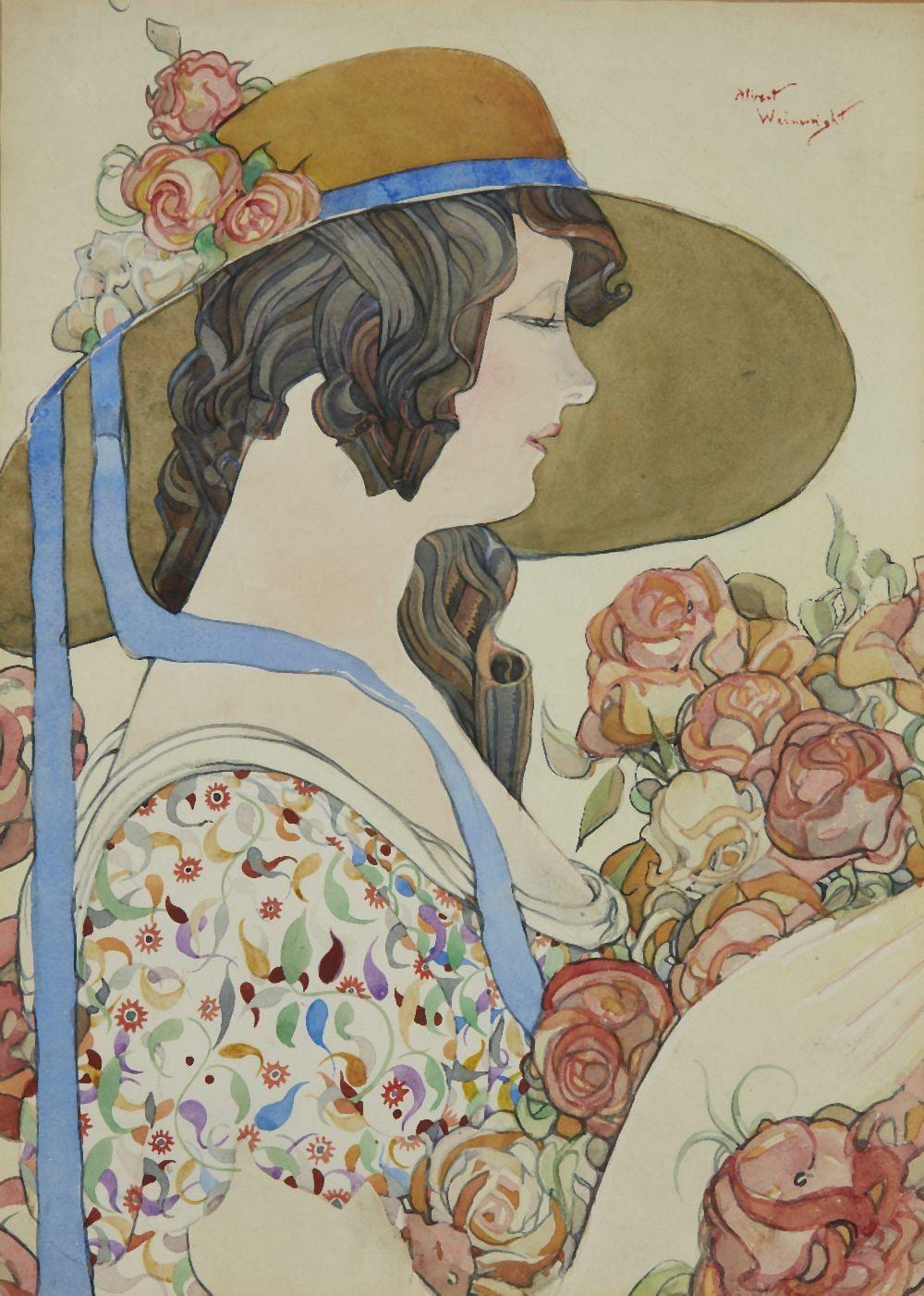 Albert Wainwright comparable auction result: albert wainwright british 1898 1943 rose pencil and watercolour on