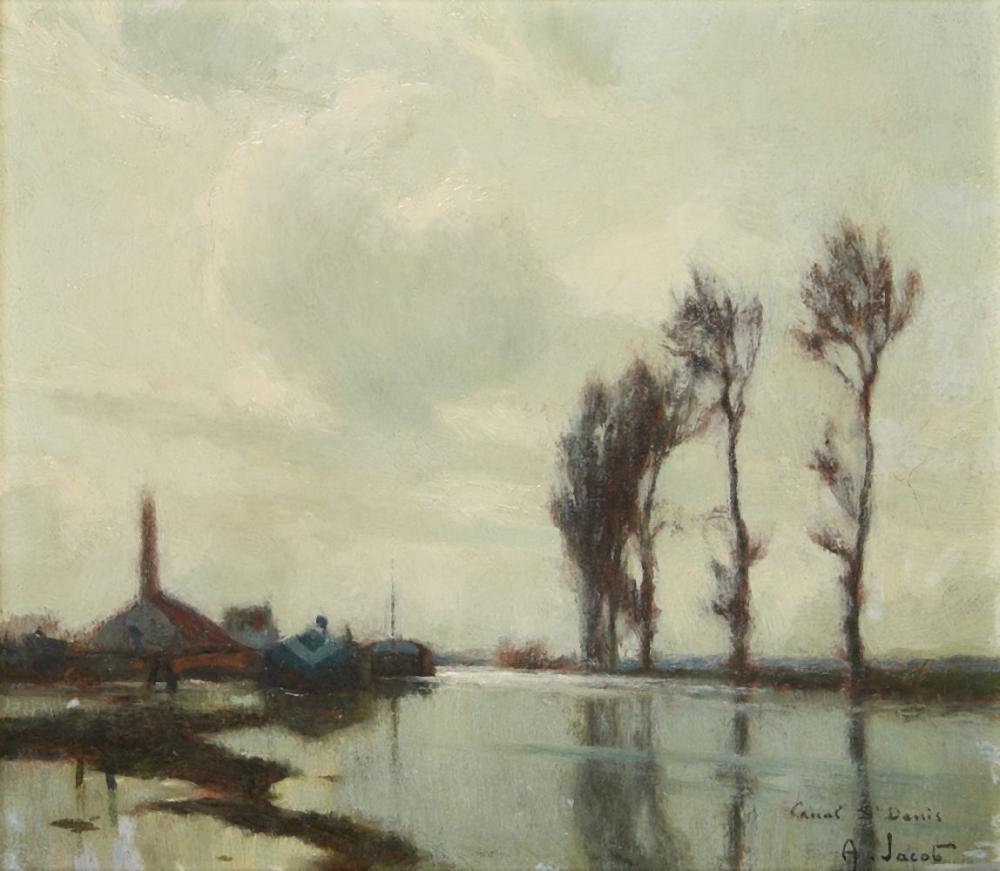 Alexandre Jacob comparable auction result: alexandre jacob french 1876 1972 canal s denis oil on board signe