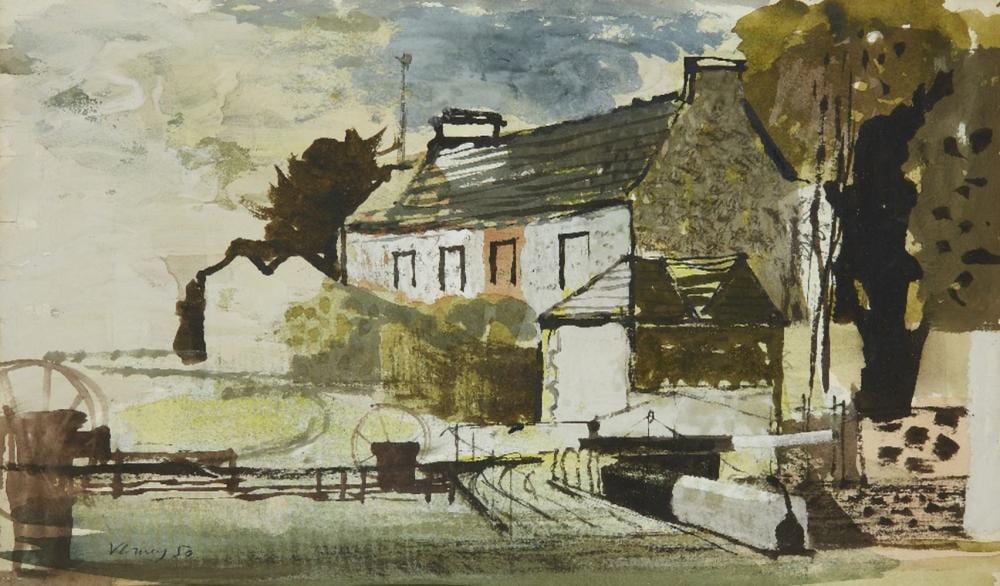 john verney british 1913 1993 lock gates 1950 gouache on paper s · Roseberys · 2024-03-12 John Verney comparable auction result: john verney british 1913 1993 lock gates 1950 gouache on paper s