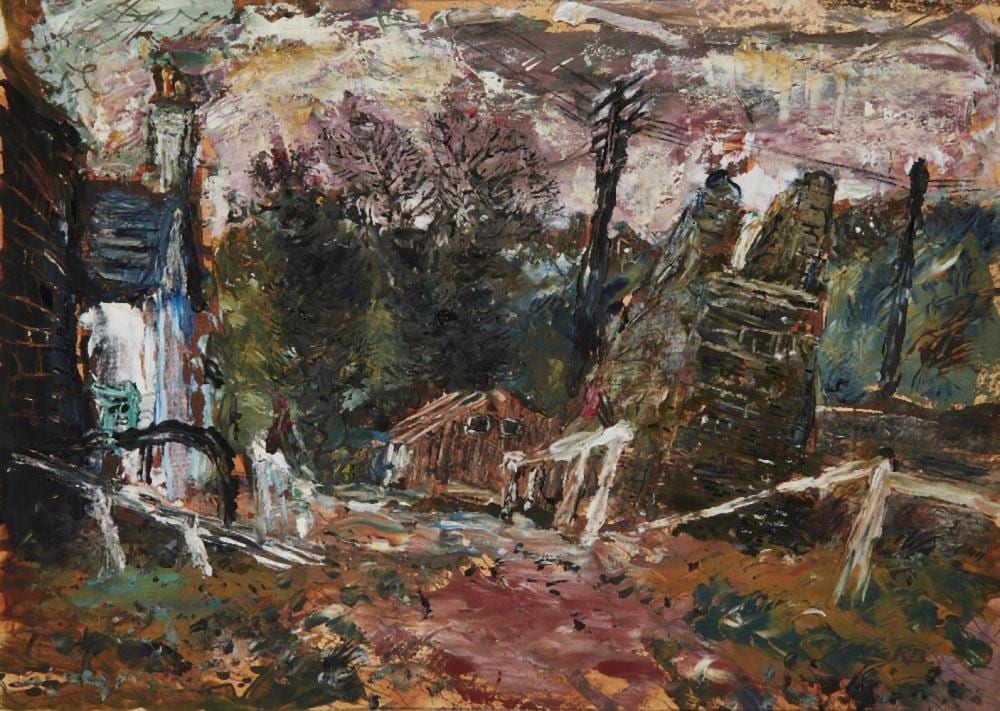 robert dawson british 1926 1997 the red path c 1950s oil on paper · Roseberys · 2024-03-12 Robert Dawson comparable auction result: robert dawson british 1926 1997 the red path c 1950s oil on paper