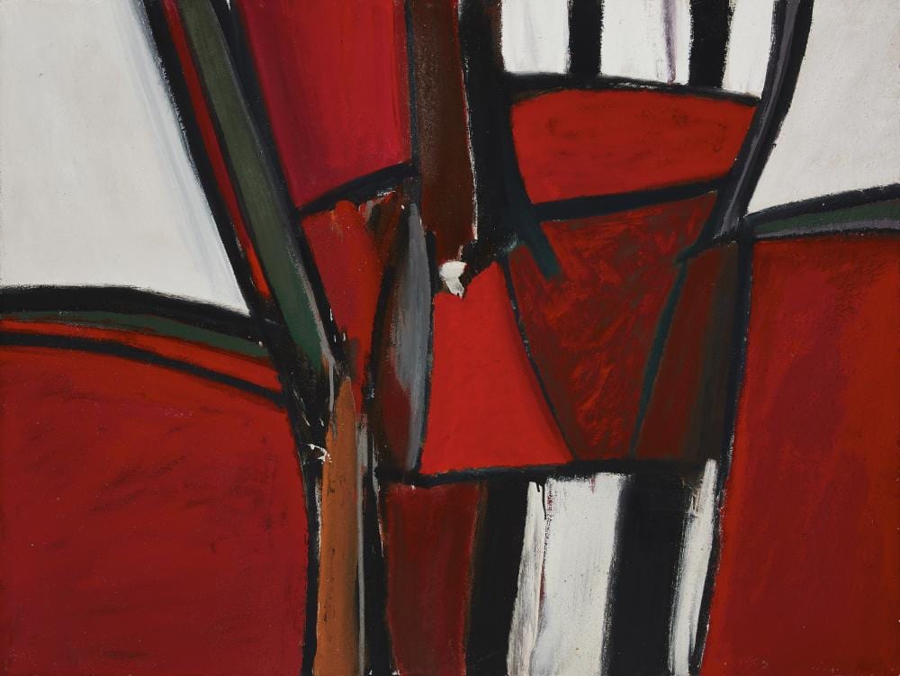Brian Rice comparable auction result: brian rice british b 1936 benalm dena 1961 oil on board signed a
