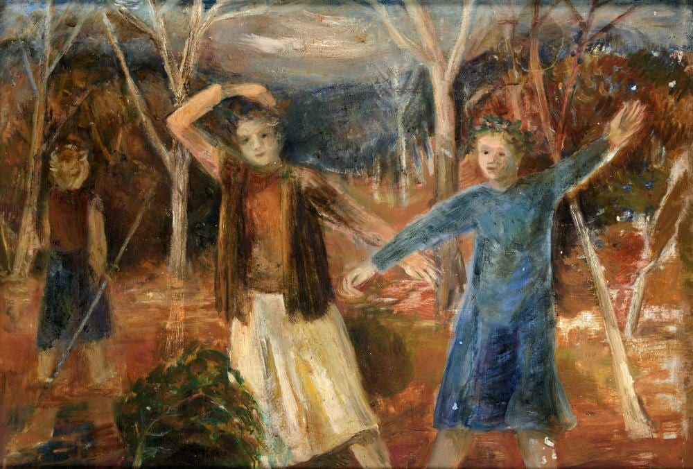 Herbert Kitzel comparable auction result: herbert kitzel tanzende in waldlandschaft 1949 50
