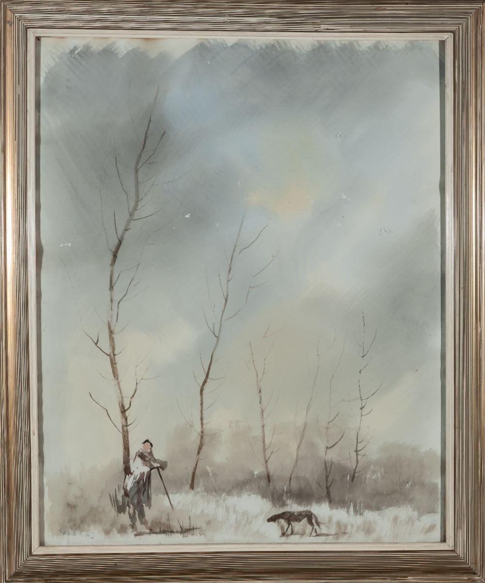 Eduardo Vicente comparable auction result: eduardo vicente madrid 1909 1968 landscape with shepherd