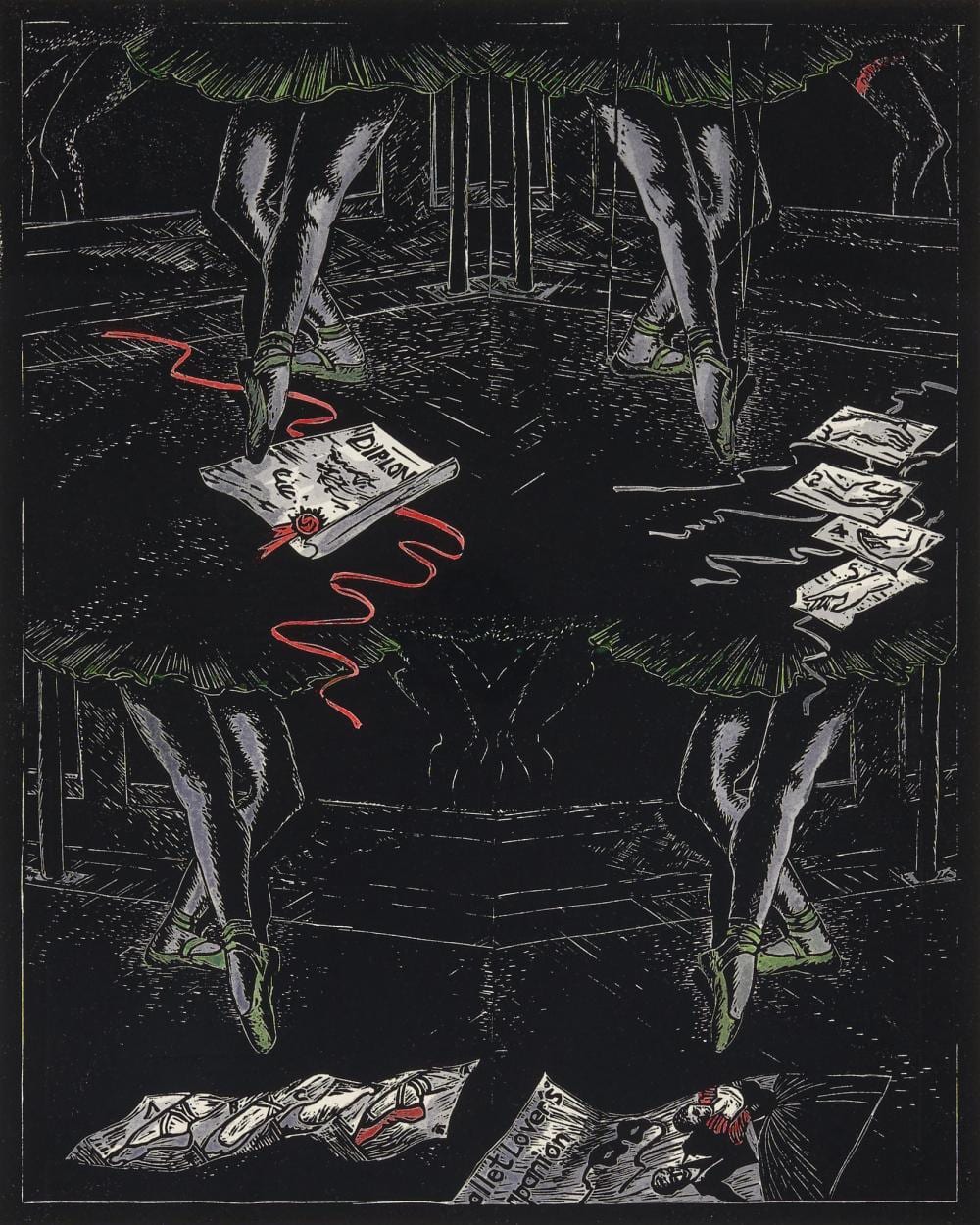 Margaret McLellan comparable auction result: margaret mclellan 1932 initiate 1995 handcoloured woodcut ed a p 1 3 31 5 x 33 cm frame 71 x 55 x 3 cm