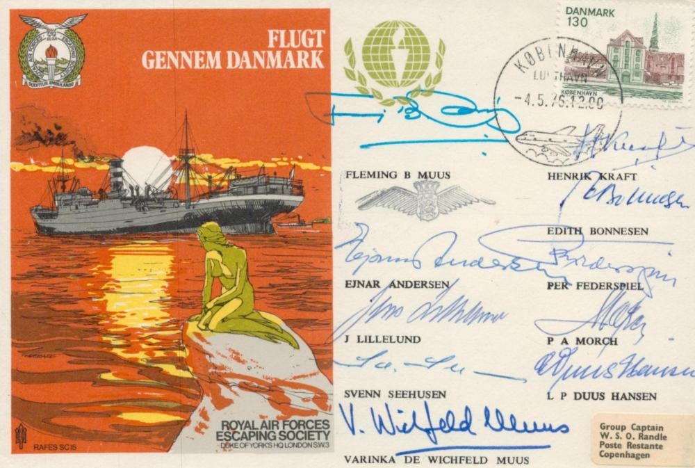 C. Henrik Nordenberg comparable auction result: ww2 10 dutch resistance soe leaders signed raf escape from denmark cover autographed by henrik