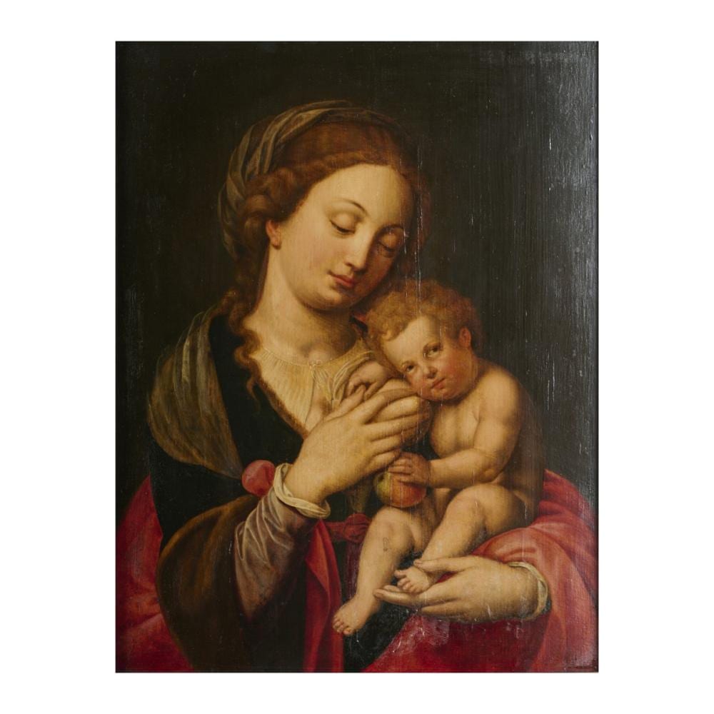 Joos van Cleve comparable auction result: joos van cleve 1485 kleve 1540 antwerp surrounding madonna lactans around 1500