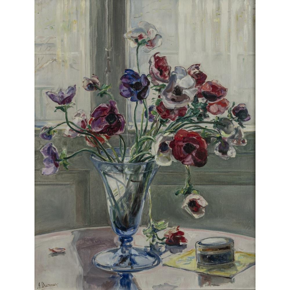 Angelina Drumaux comparable auction result: angelina drumaux 1881 bouillon 1959 brussels bouquet of poppies around 1950
