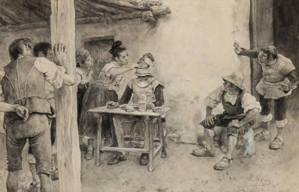 Luis Jimenez Aranda comparable auction result: luis jimenez aranda seville 1845 pontoise france 1928 untitled watercolor on paper presents damages in the frame signed and located in the lower right area