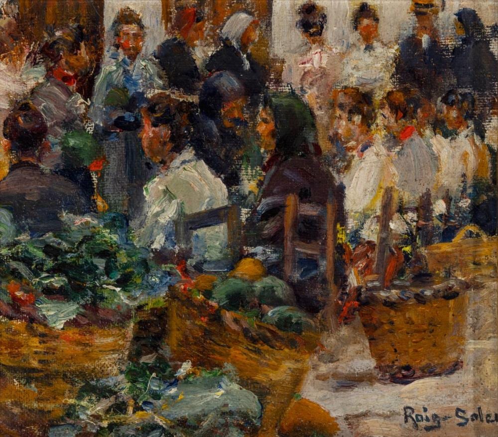 Joan (1852) Roig Soler comparable auction result: joan roig soler barcelona 1852 1909 market oil on panel signed in the lower right corner