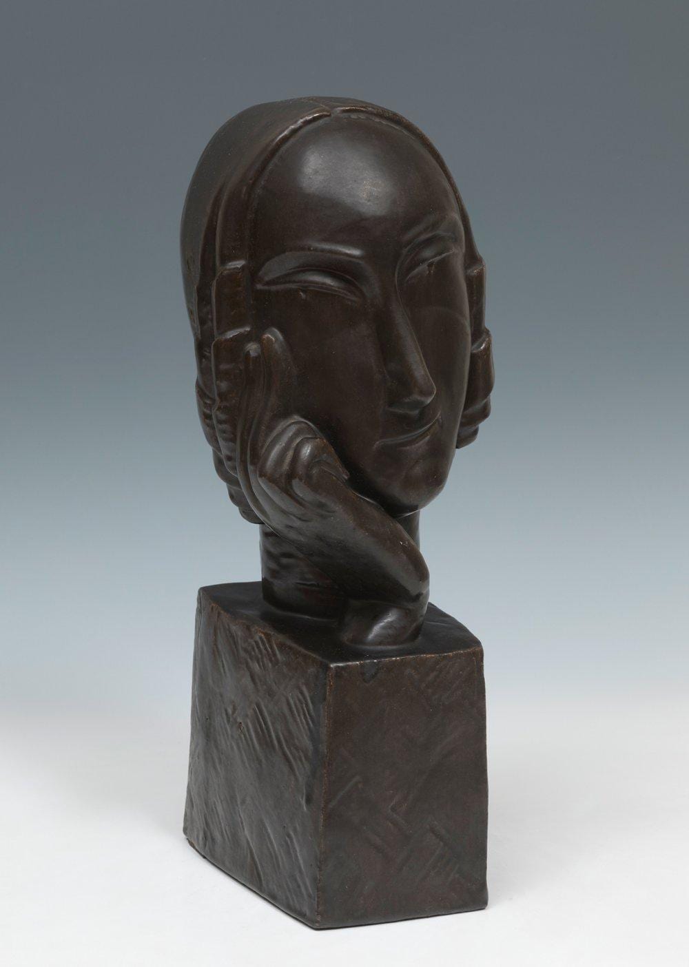 Oscar de Clerck comparable auction result: oscar de clerck ostend 1892 sint stevens woluwe 1968 female bust ceramic exemplary 13 100