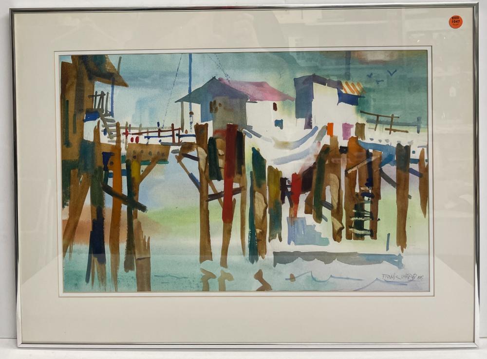 frank webb harbor scene wtaercolor framed · District Auction · 2024-03-01 Frank Webb comparable auction result: frank webb harbor scene wtaercolor framed