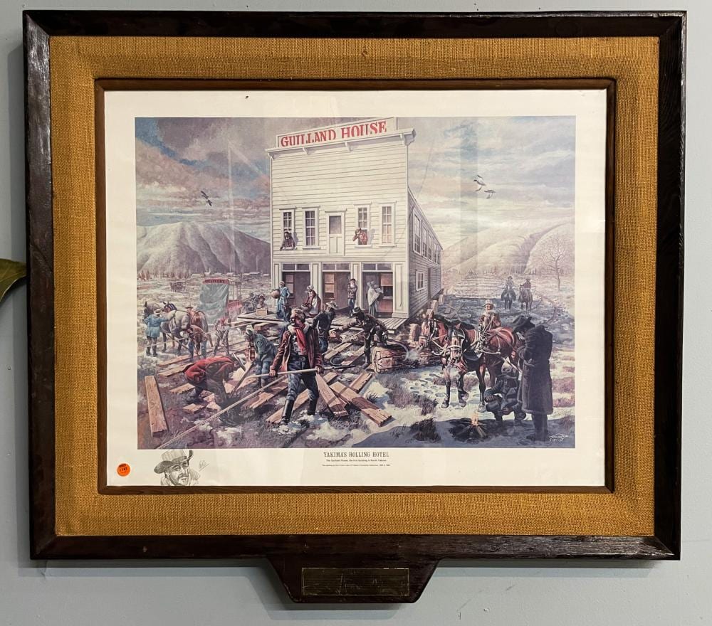 Don Crook comparable auction result: don crook yakima s rolling hotel framed litho