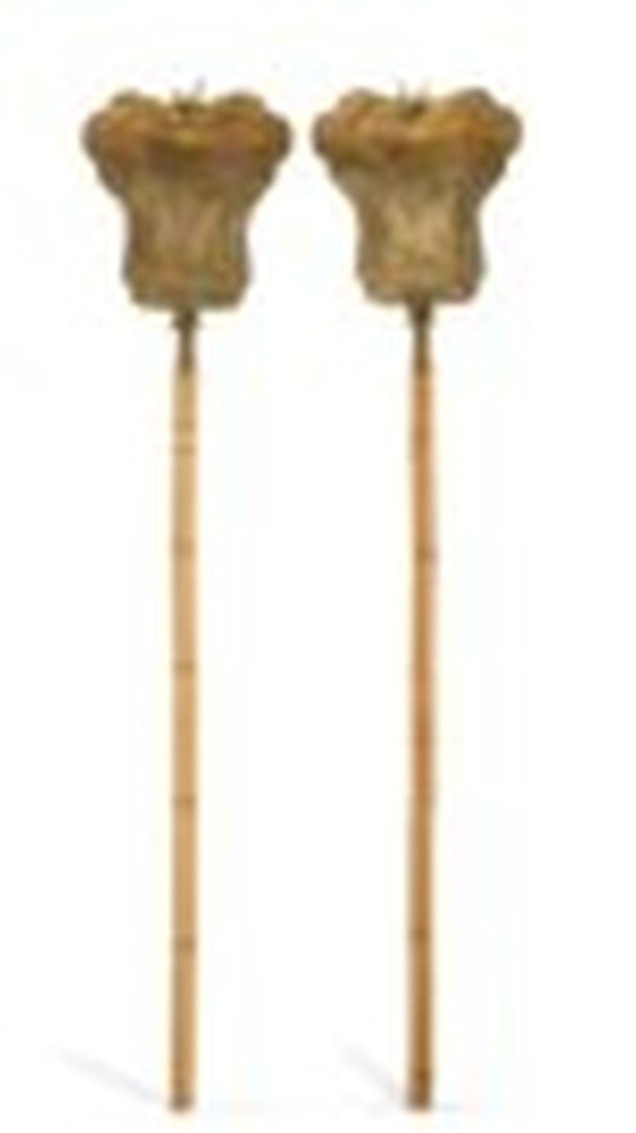 Ivan Alekseevic Vladimirov comparable auction result: a pair of large gilt brass fan shaped standards guangxu period dated by i