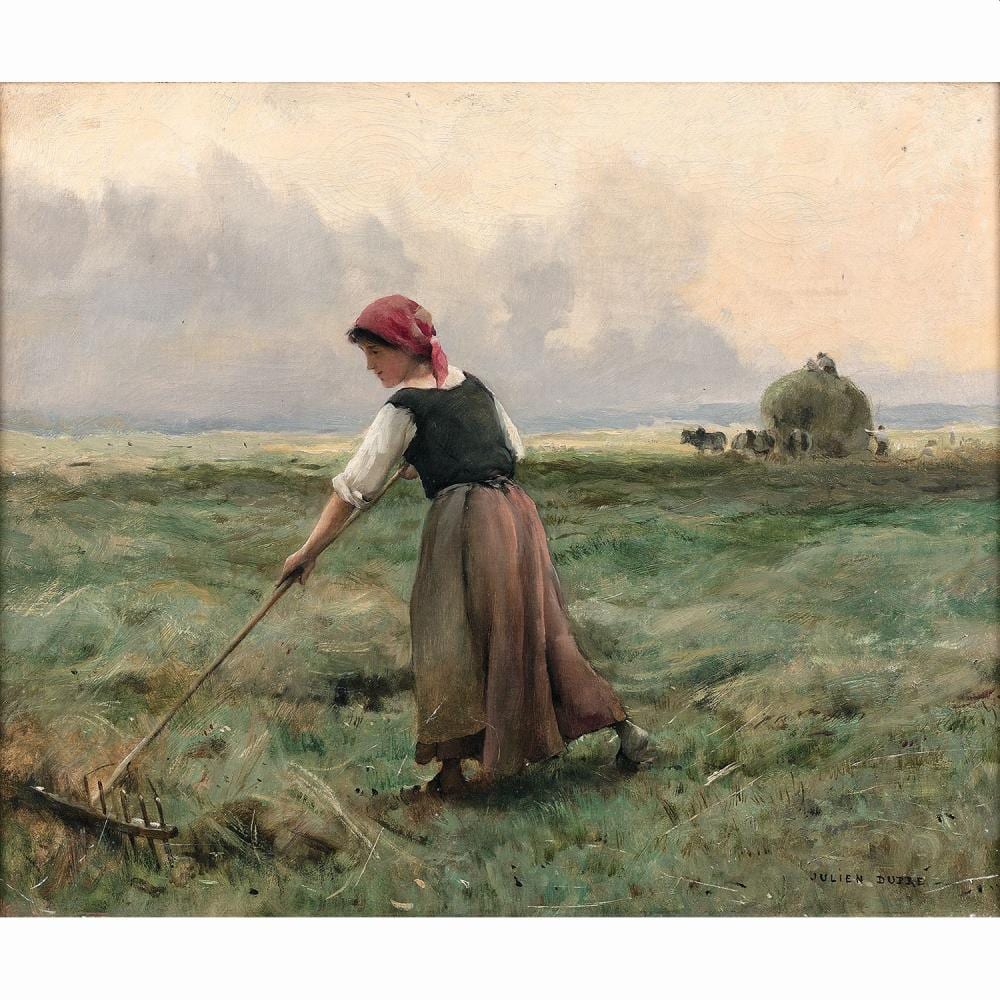 julien dupr 1851 1910 la glaneuse toile d origine sign en bas droite julien dupr porte une tiquette au revers th · Tajan · 2024-03-18 Julien Dupré comparable auction result: julien dupr 1851 1910 la glaneuse toile d origine sign en bas droite julien dupr porte une tiquette au revers th