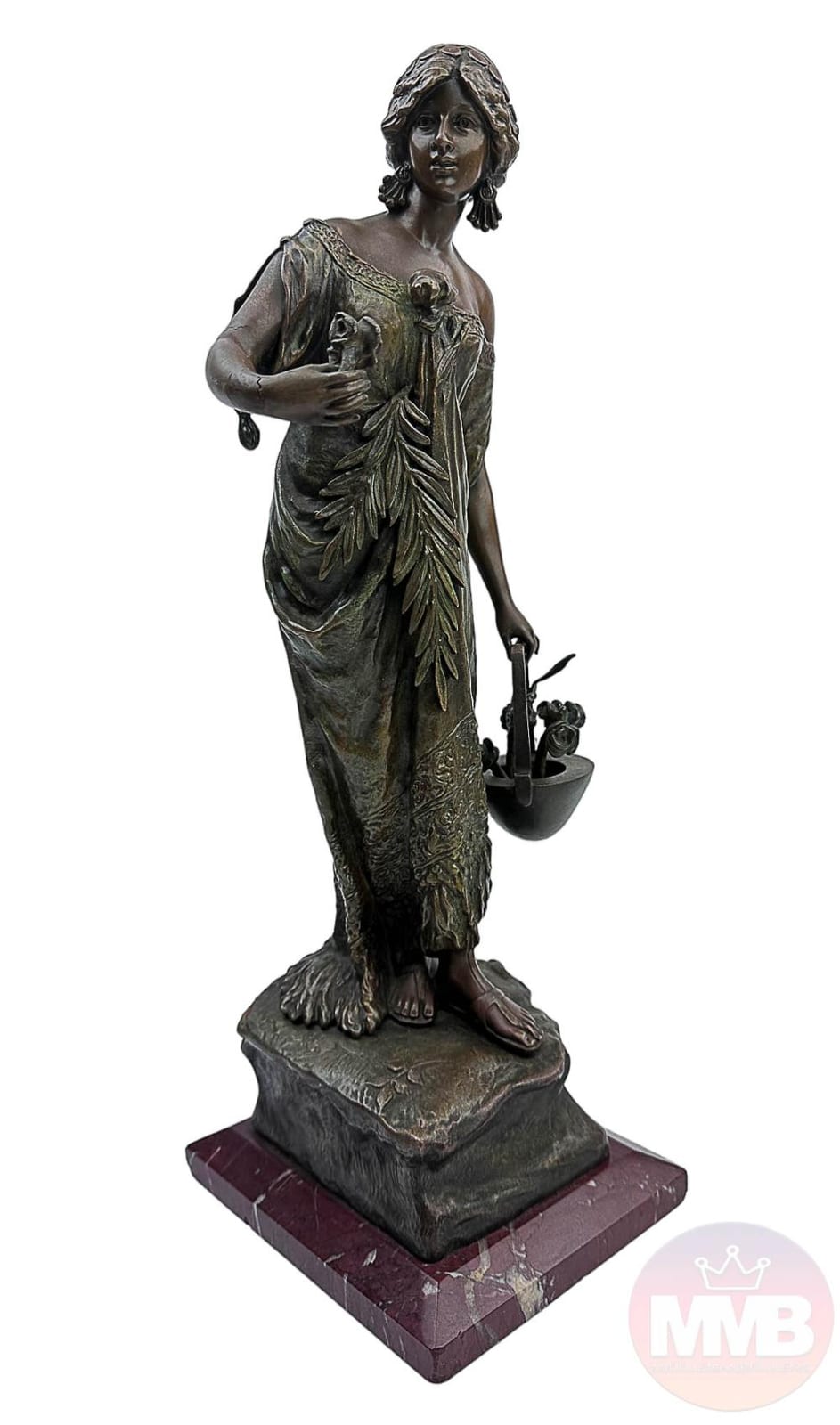 Andor Ruff comparable auction result: andor ruff 1885 1951 lady basket bronze sculpture