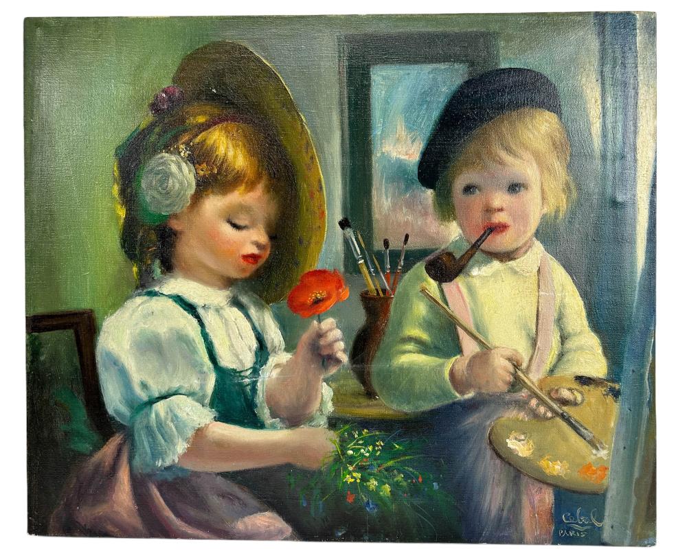 Rufino Ceballos comparable auction result: rufino ceballos 1907 1970 children oil painting