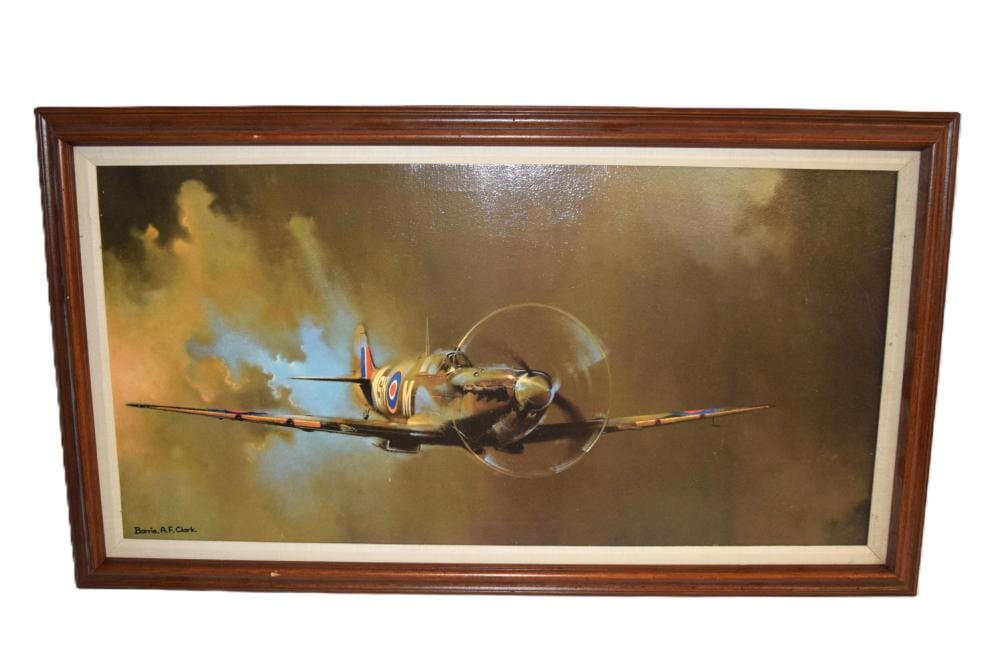 Barrie A. F. Clark comparable auction result: barrie a f clark spitfire oil on board framed