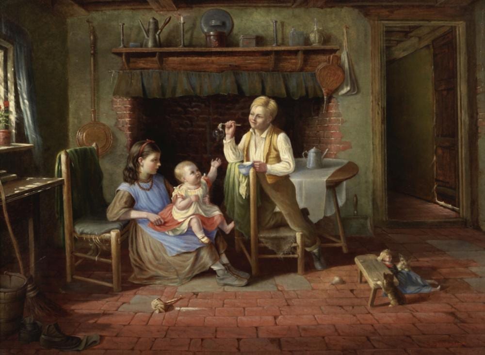 Valentine Thomas Garland comparable auction result: valentine thomas garland british 1868 1914 blowing bubbles