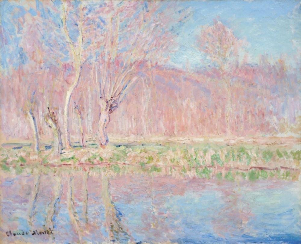Arbres au bord de l'eau, printemps à Giverny comparable sale