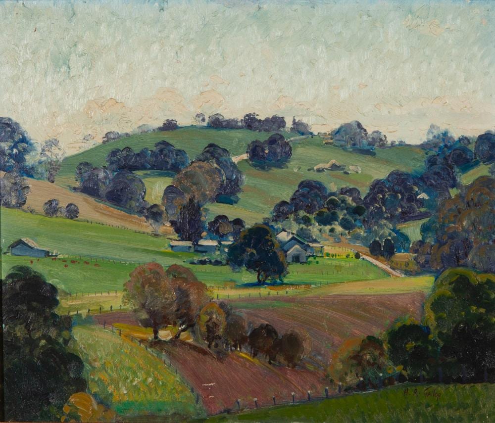 herbert reginald gallop valley farm oil on board · GFL Fine Art · 2024-03-10 Herbert Gallop comparable auction result: herbert reginald gallop valley farm oil on board