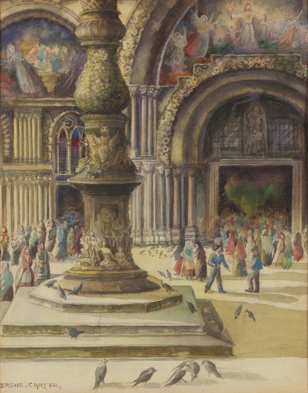 Irene Carter comparable auction result: irene carter mosaics st marks venice watercolour