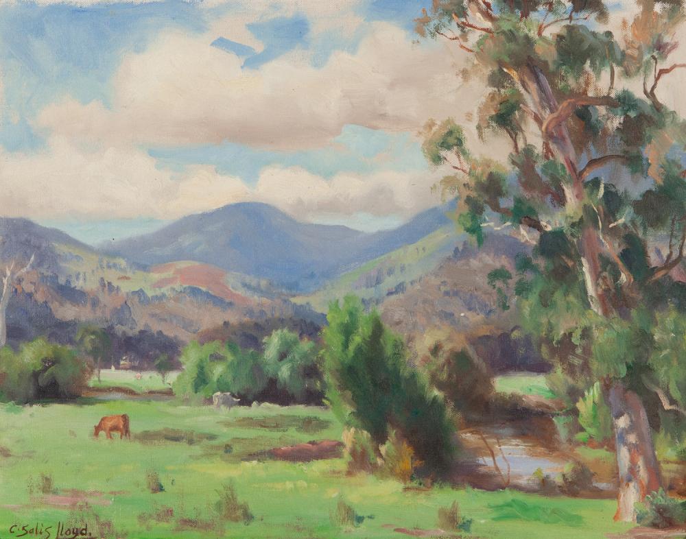 Charles Salis Lloyd comparable auction result: charles salis lloyd mountain view oil on board