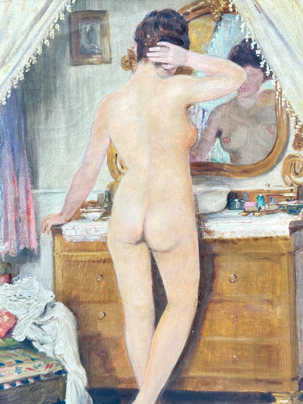 Fernand Gaudfroy comparable auction result: fernand gaudfroy 1885 1964 ecole belge tournai nu f minin sa toilette sign e en bas droite avec mention esquisse 1918 dimensions 38 x 29 cm