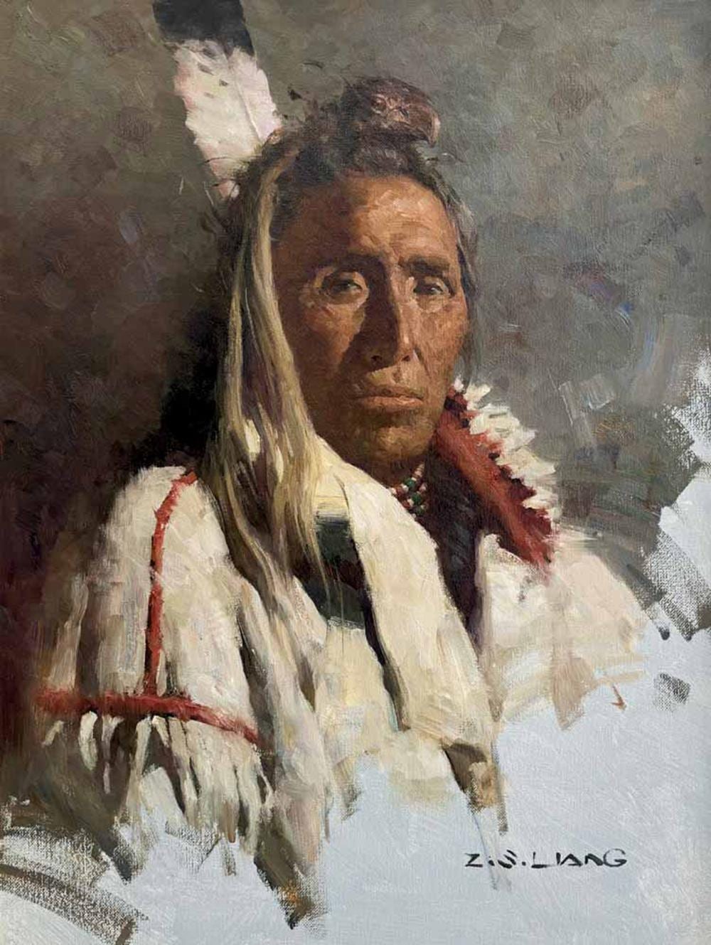 z s liang eagle headdress · Scottsdale Art Auction, LLC · 2024-04-13 Z.S. Liang comparable auction result: z s liang eagle headdress