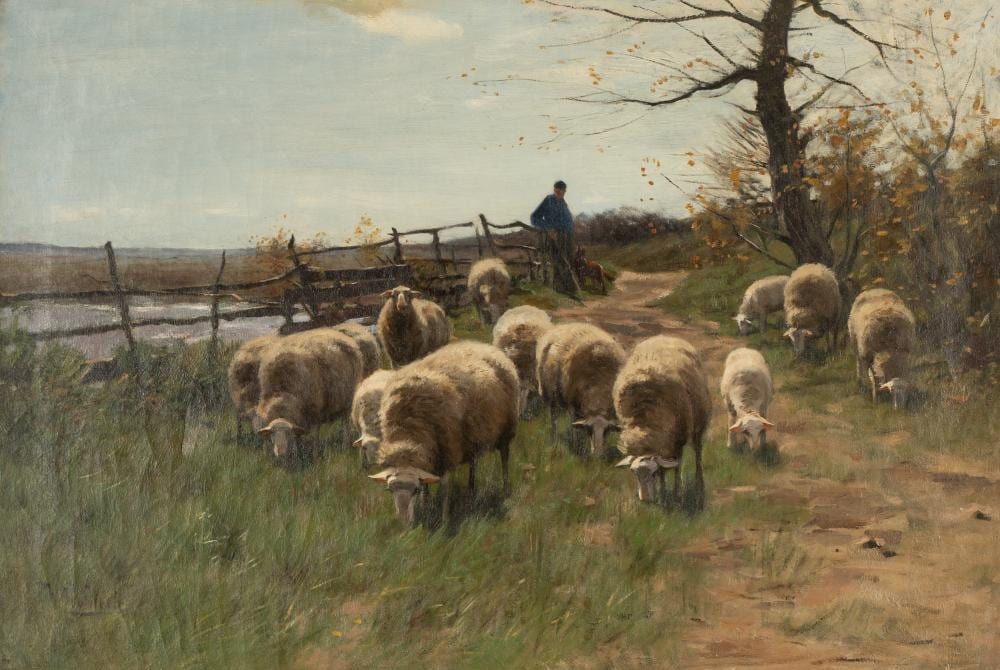 Hermann Johannes van der Weele comparable auction result: hermann johannes van der weele 1852 1930 landscape with herder and goats