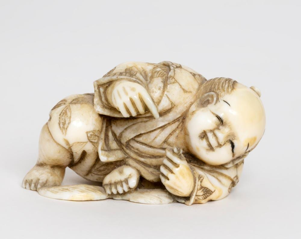 UNKNOWN ARTIST - Netsuke - Man Reclining sold by Saskatchewan Network for Art Collecting, lot 202 — auction record photograph