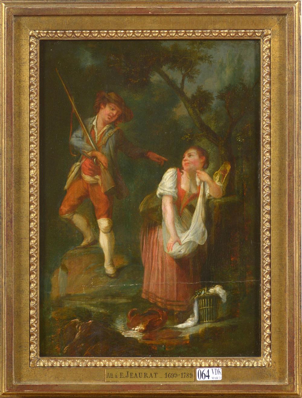 huile sur panneau renforc sc ne galante entre le · Vanderkindere · 2024-03-19 Etienne Jeaurat comparable auction result: huile sur panneau renforc sc ne galante entre le