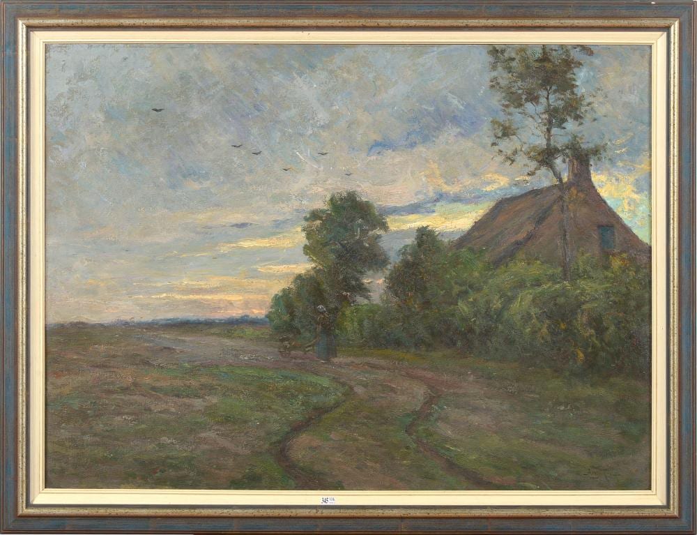 Henry Rul comparable auction result: huile sur toile maroufl e sur toile chemin anim