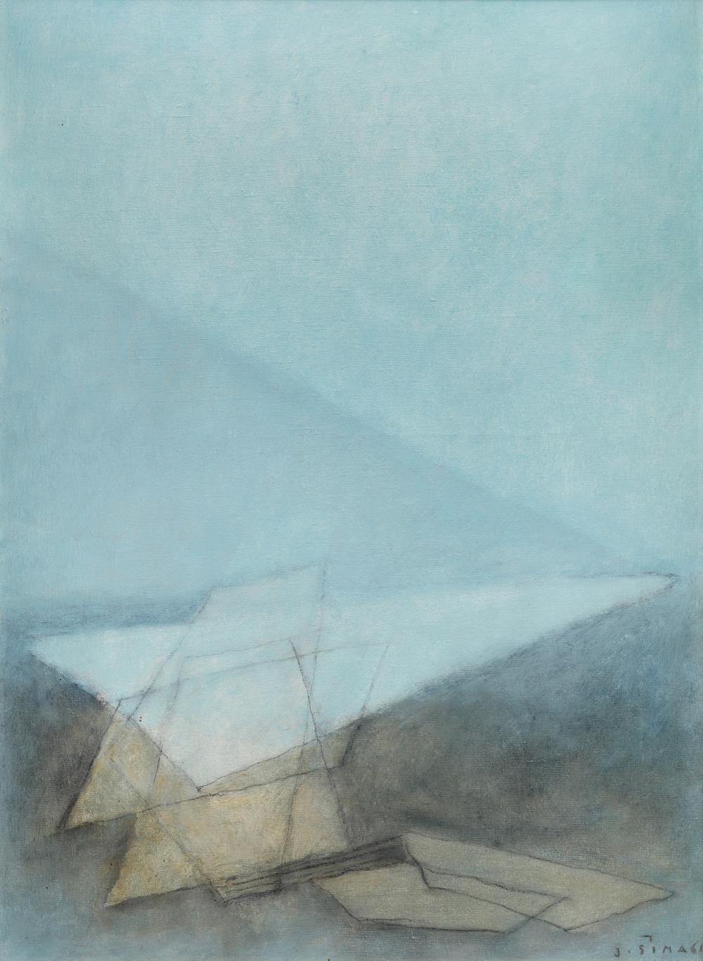Josef Sima, (1891 – 1971), Paysage bleu, 1961 comparable sale