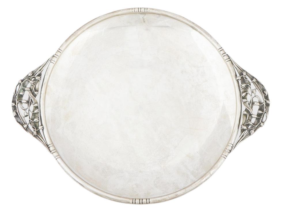 LAWRENCE DE MATTEO STERLING SILVER SERVING TRAY sold by Antique Arena Inc, lot 164 — auction record photograph