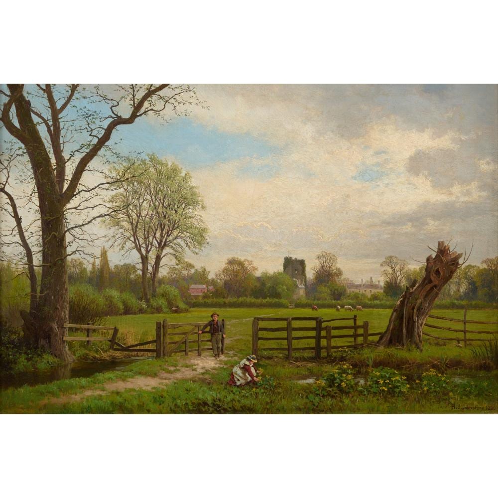 Henry James Johnstone comparable auction result: henry james johnstone 1835 1907 in the meadows near cookham 1880 oil on canvas 29 5 x 45cm