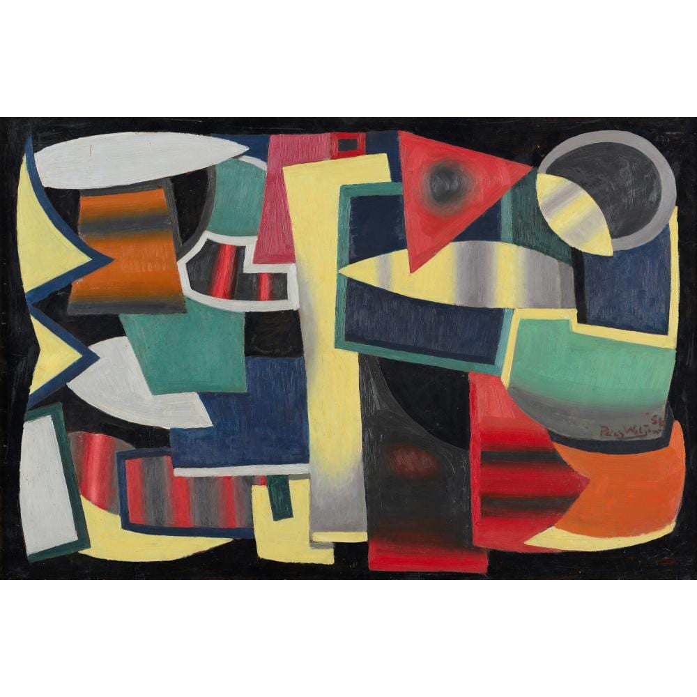 Percy Watson comparable auction result: percy watson 1919 1995 clear cut 1956 oil on masonite 59 5 x 90 5cm