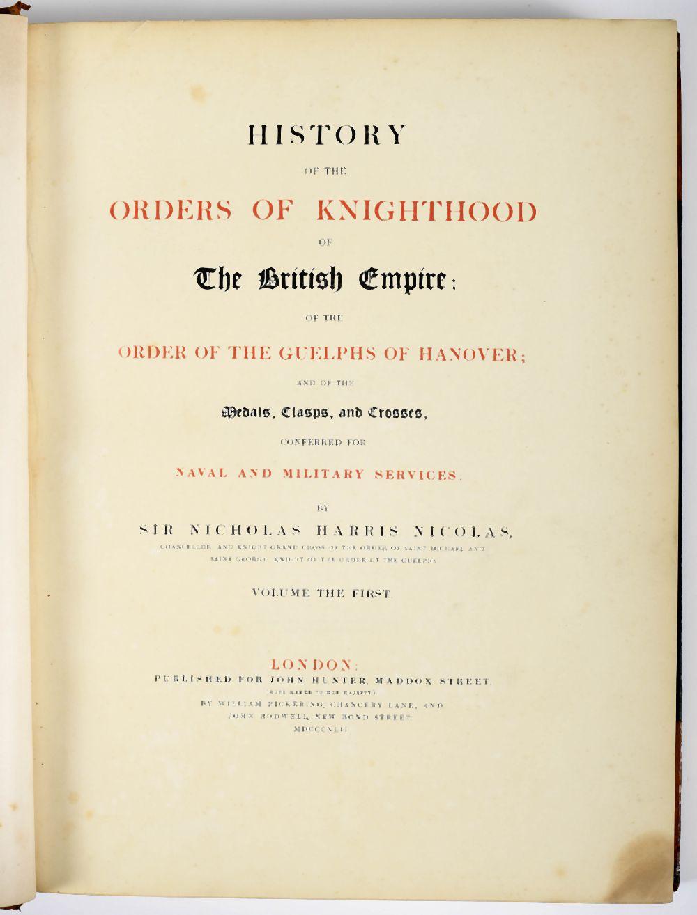 Nicolas (1936) comparable auction result: nicolas sir nicholas harris history of the orders of knighthood of the british empire of the orders of the guelphs of hanover