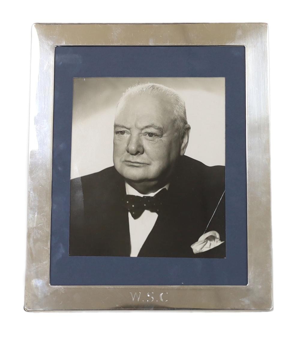 Churchill, Winston S. (1874-1965) - Sir Winston Churchill studio photograph, an original black and white print, circa 1951 sold by Gorringes, lot 7 — auction record photograph