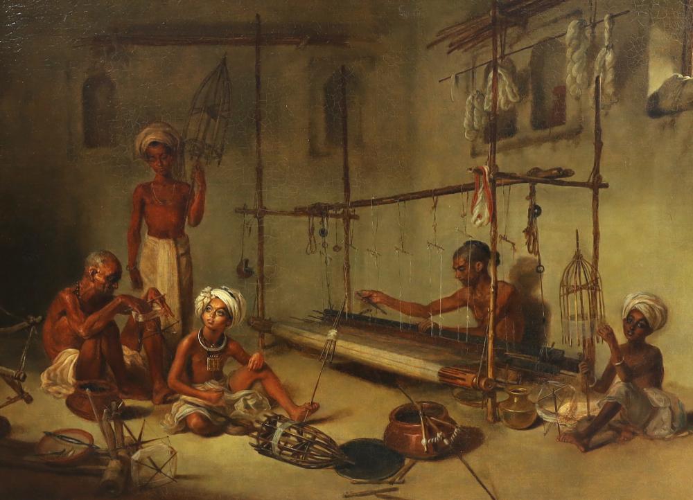 arthur william devis british 1762 1822 the weavers oil on canvas 44 x 59 5cm · Gorringes · 2024-03-12 Arthur William Devis comparable auction result: arthur william devis british 1762 1822 the weavers oil on canvas 44 x 59 5cm