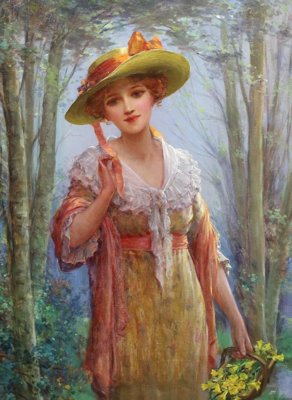Sydney Percy Kendrick comparable auction result: sydney percy kendrick english 1874 1955 gathering daffodils oil on canvas 55 x 40cm