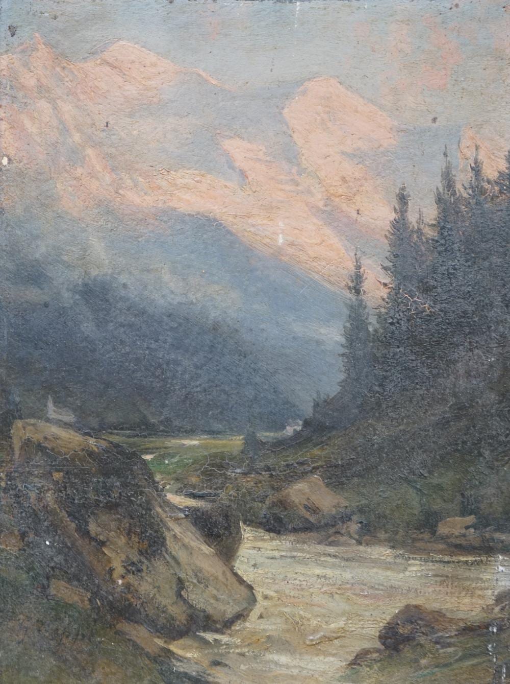 Gabriel Loppé comparable auction result: gabriel lopp french 1825 1913 mont blanc from chamonix oil on panel 26 x 19 5cm unframed