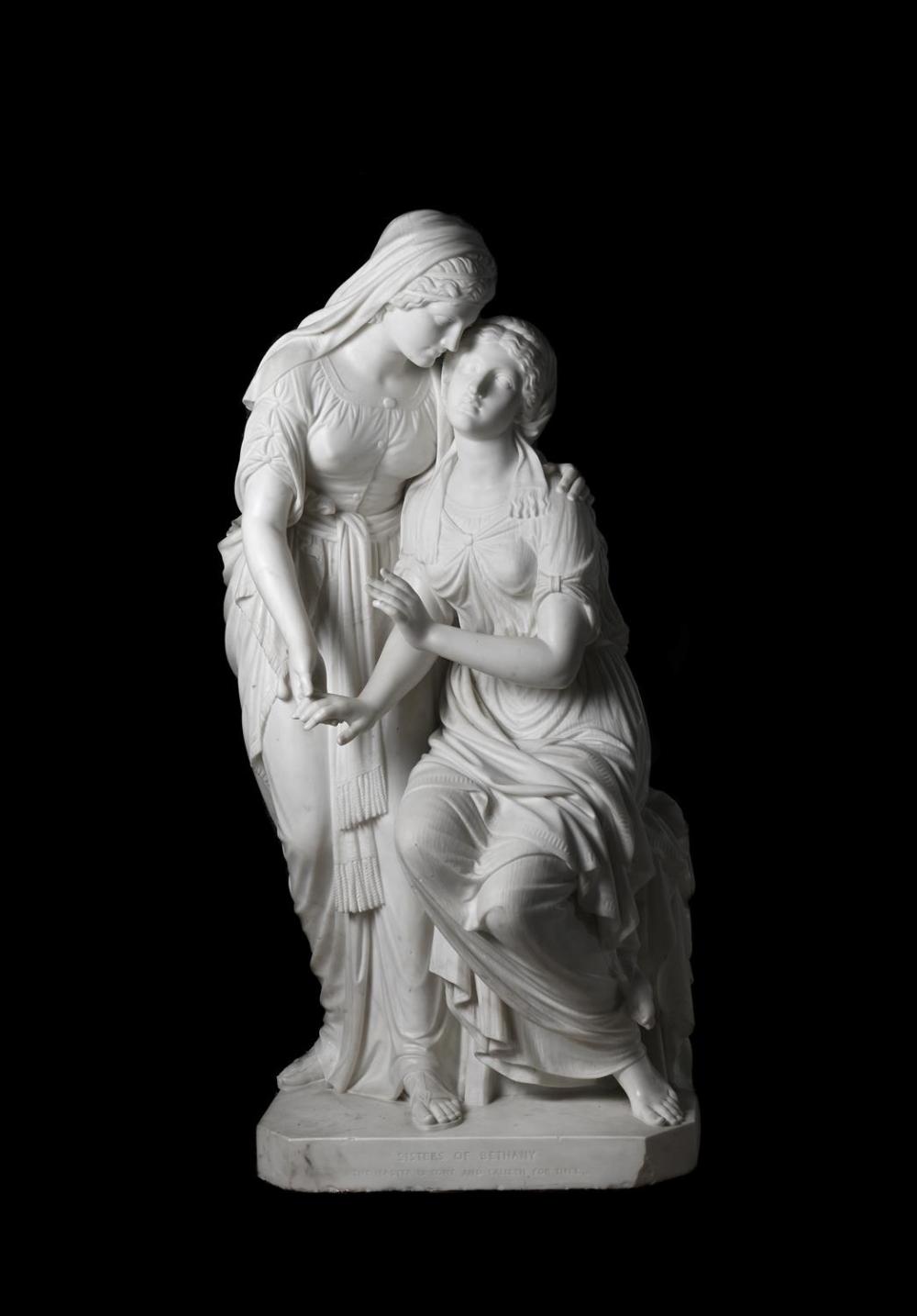 John Warrington Wood comparable auction result: john warrington wood british 1839 1886 a carved marble group sisters of bethany dated 1876